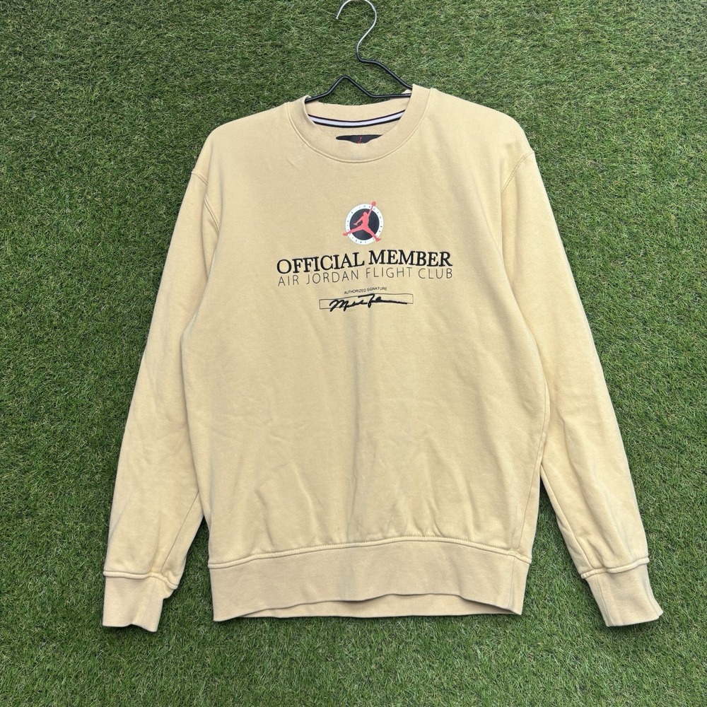 Air Jordan Flight MVP Sweatshirt Mens Small Lightweight Fleece Cream DX9647-100